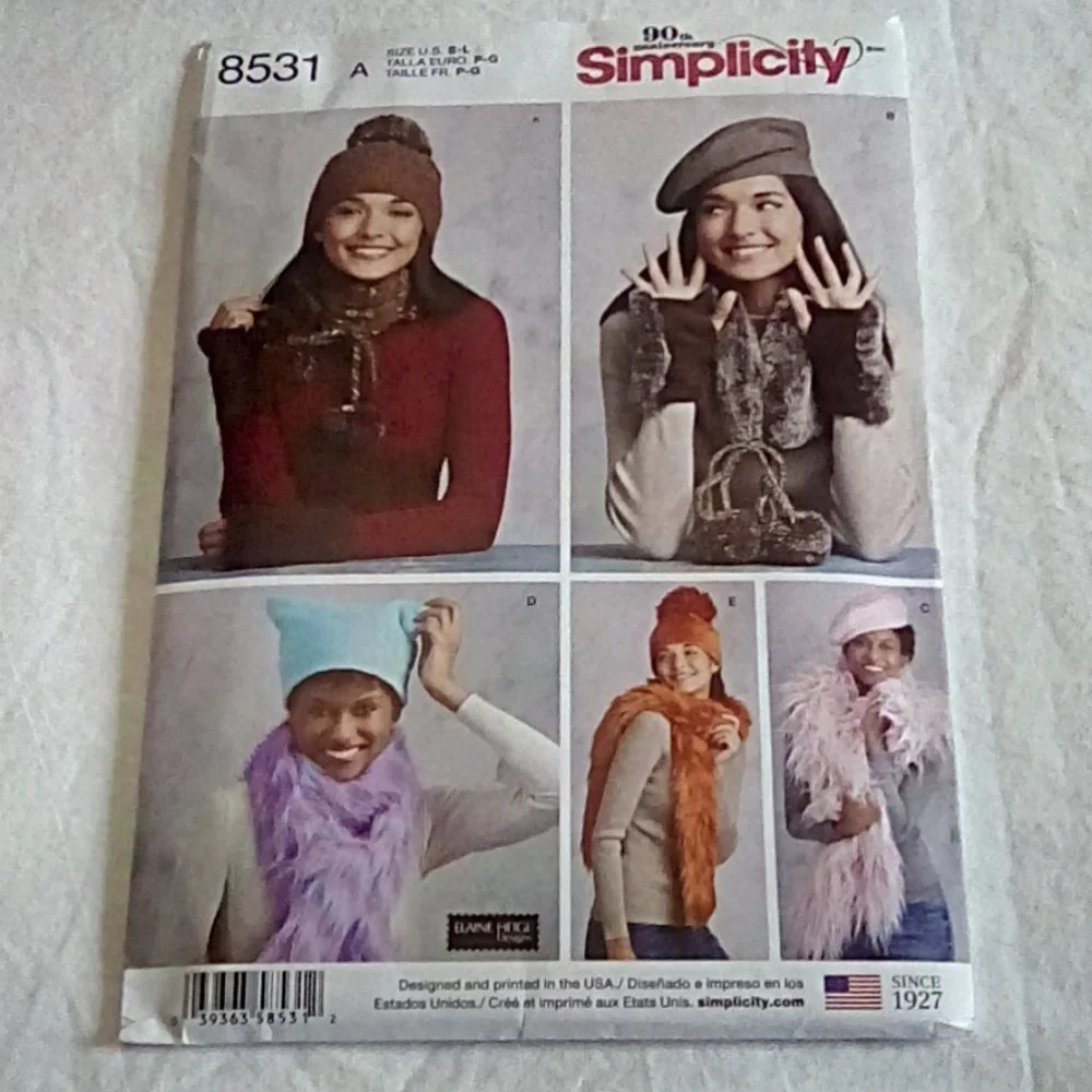 Simplicity 8531 Misses Cold Weather Accessories Sz S-M-L